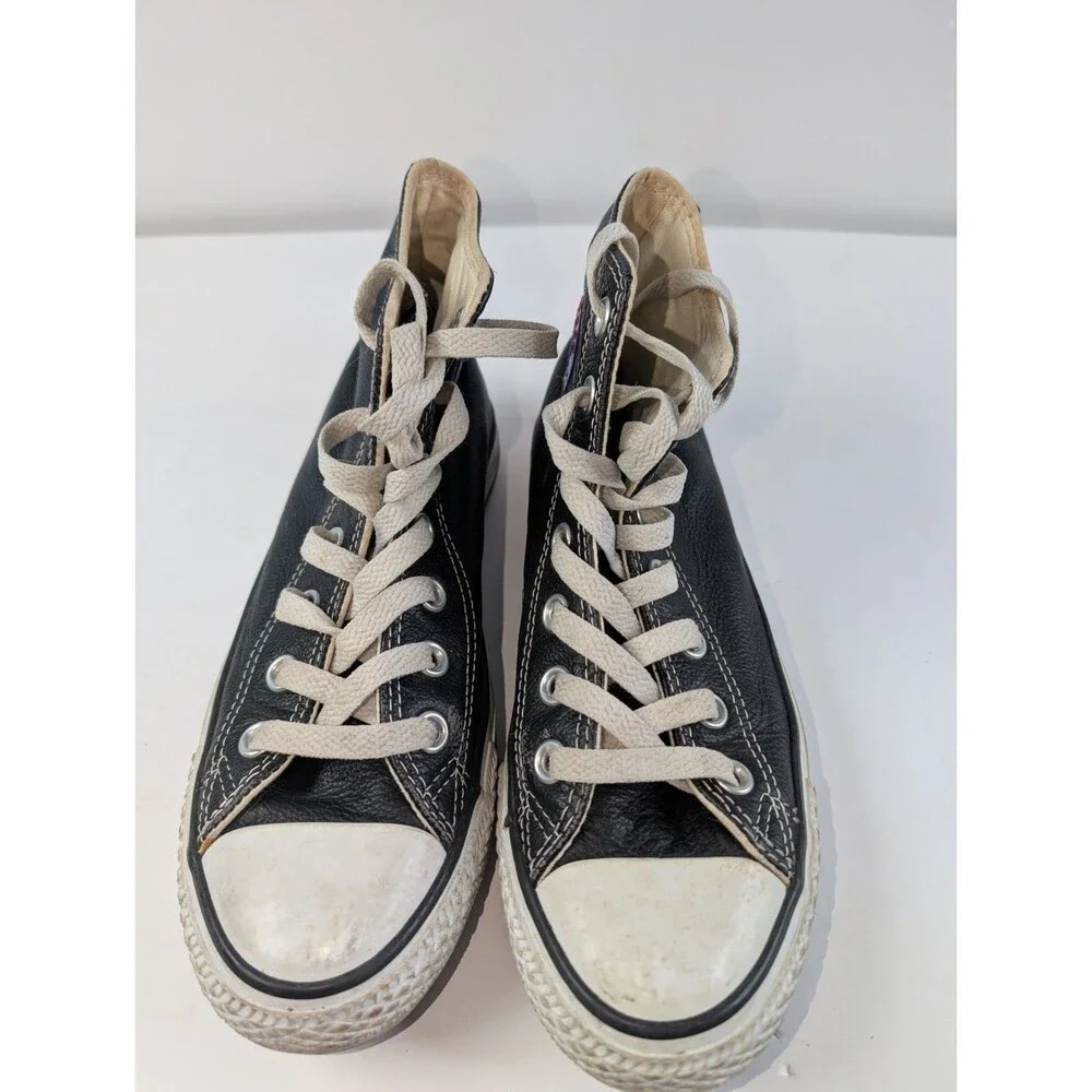 Converse Chuck Taylor All Star Leather High Top Black Men 4 Women 6 - Picture 3 of 13